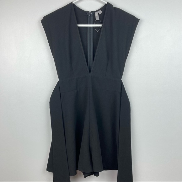 ASOS Surplice Black Romper with Sash Tie Belt   Size 2 - Picture 11 of 11